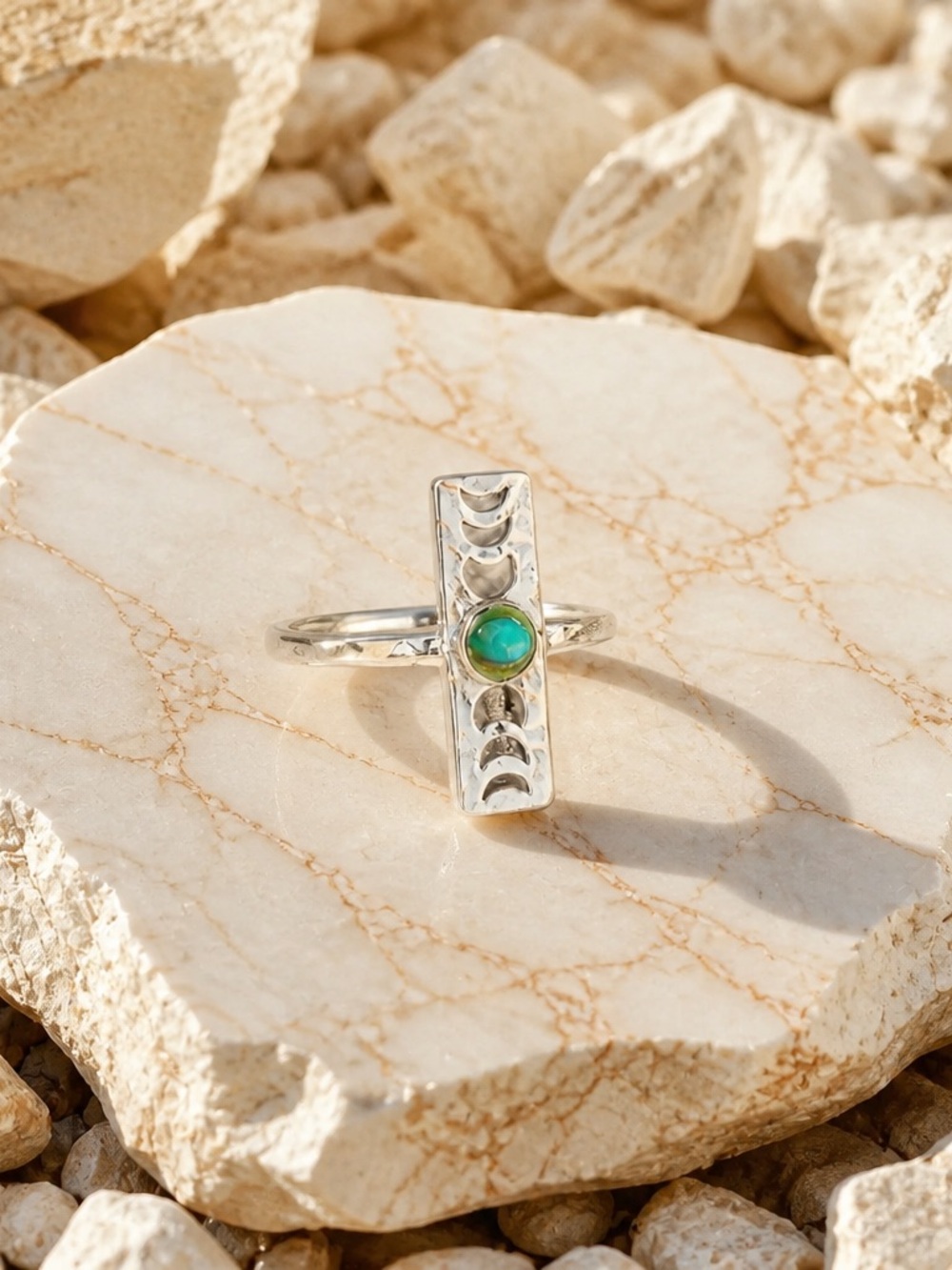 NEW! Phases of the moon turquoise ring